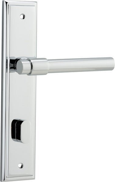 IVER Helsinki Solid Brass Stepped Backplate Door Handle – Multiple Finishes Available - Entry - Point - 11902P85 - Iver