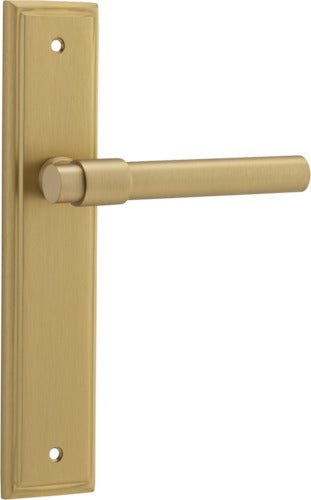 IVER Helsinki Solid Brass Stepped Backplate Door Handle – Multiple Finishes Available - Entry - Point - 15402 - Iver