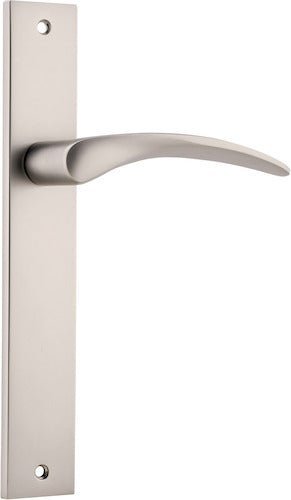 IVER Oxford Solid Brass Rectangular Plate Door Handle – Multiple Finishes Available - Entry - Point - 14704 - Iver
