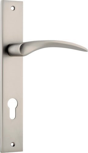 IVER Oxford Solid Brass Rectangular Plate Door Handle – Multiple Finishes Available - Entry - Point - 14704E85 - Iver