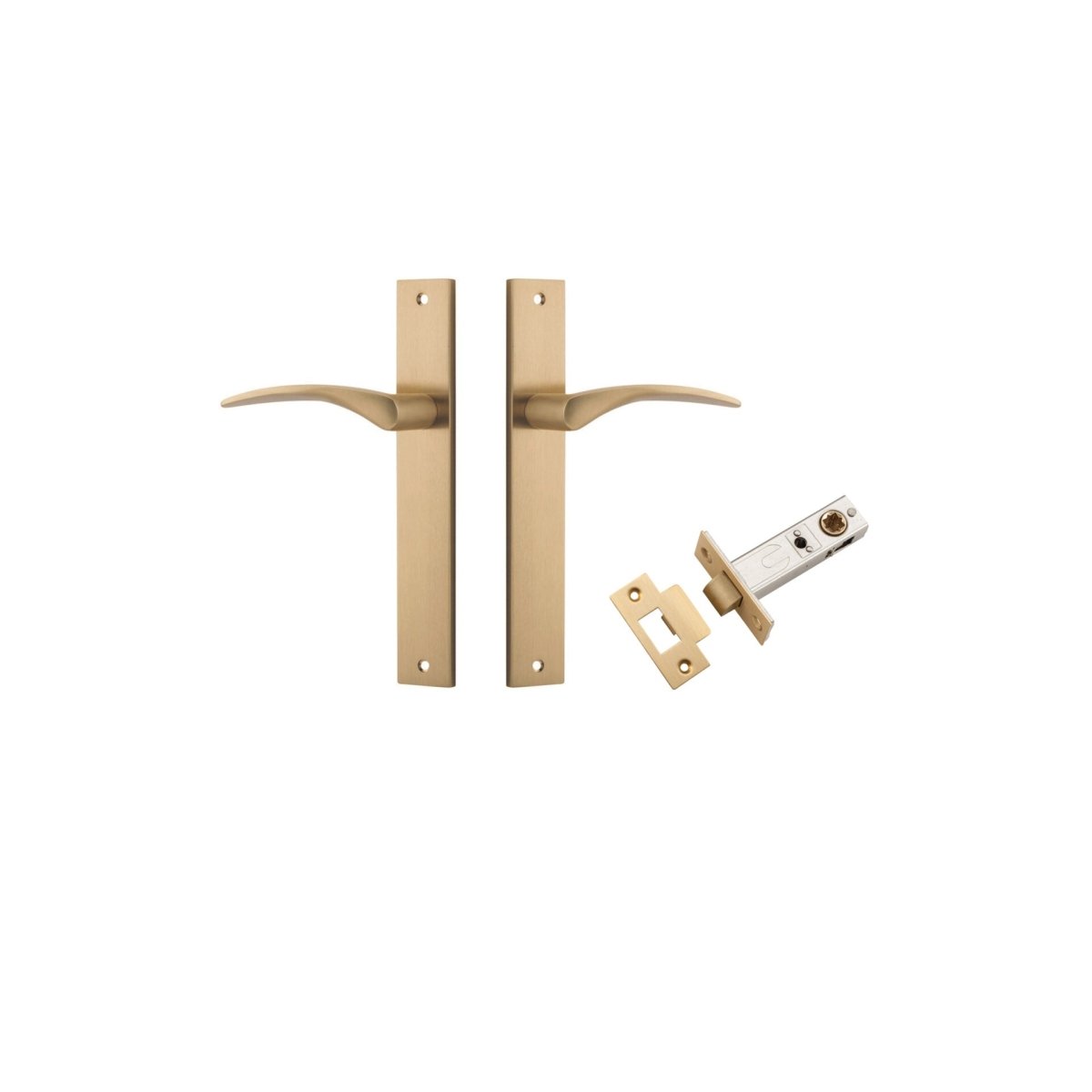 IVER Oxford Solid Brass Rectangular Plate Door Handle – Multiple Finishes Available - Entry - Point - 15704KPASS60 - Iver