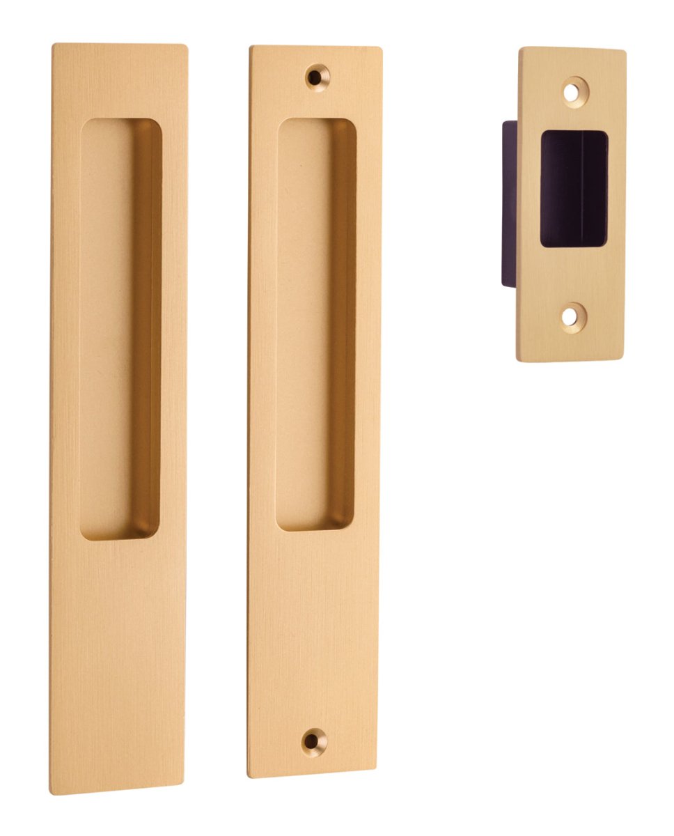IVER Rectangular Sliding Door Pull Passage Kit - Multiple Finishes Available - Entry - Point - 21416 - Iver