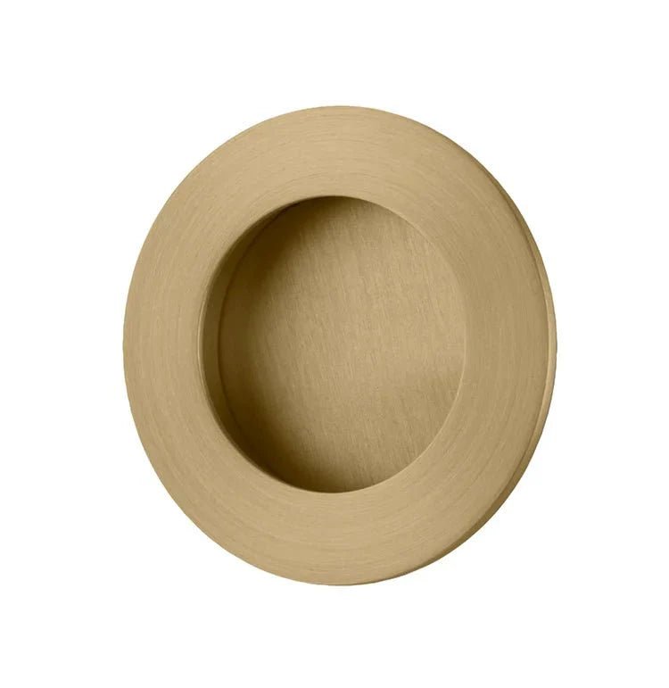 IVER Round Brass Sliding Flush Pull - Multiple Finishes Available - Entry - Point - 21796 - Iver