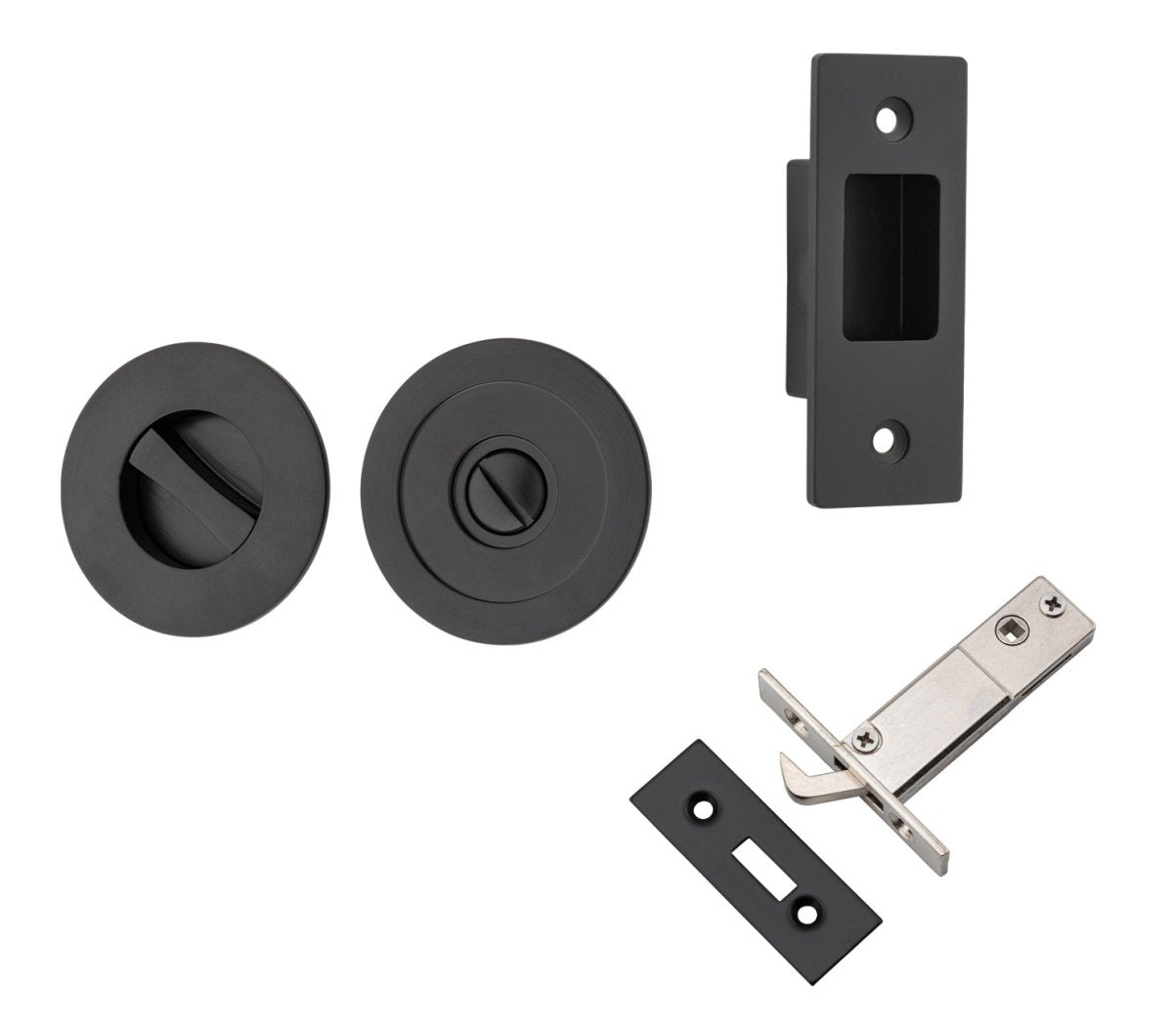 IVER Round Sliding Door Pull Privacy Kit - Multiple Finishes Available - Entry - Point - 21433 - Iver