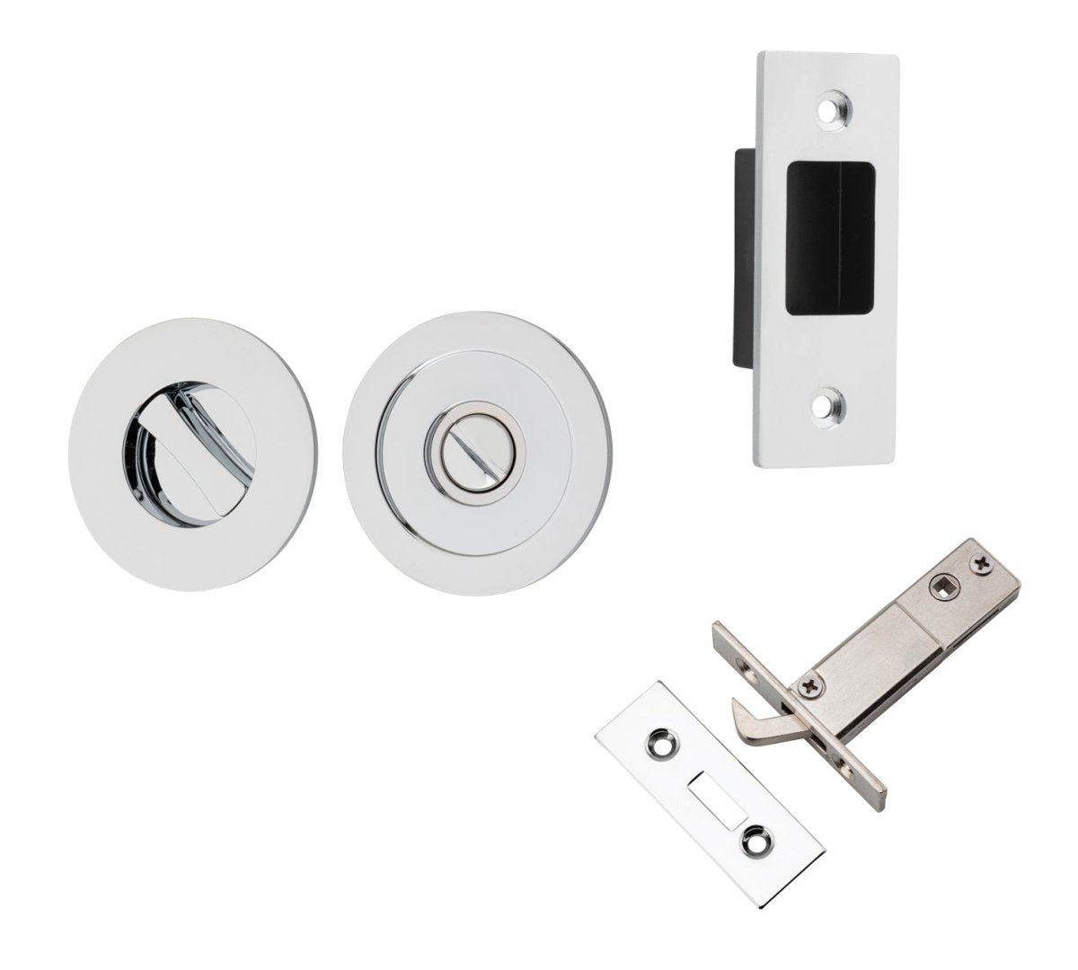 IVER Round Sliding Door Pull Privacy Kit - Multiple Finishes Available - Entry - Point - 21434 - Iver
