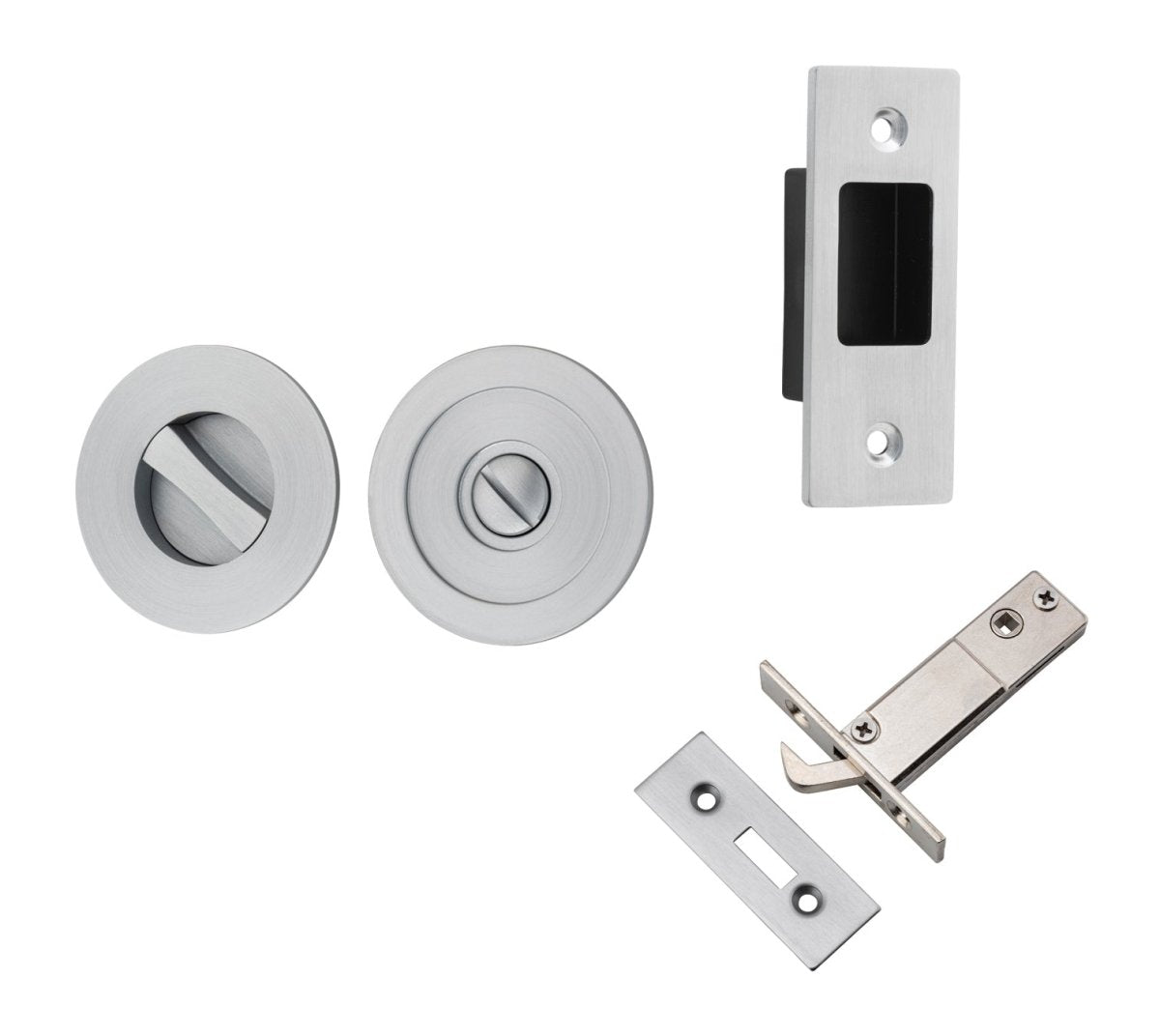 IVER Round Sliding Door Pull Privacy Kit - Multiple Finishes Available - Entry - Point - 21435 - Iver