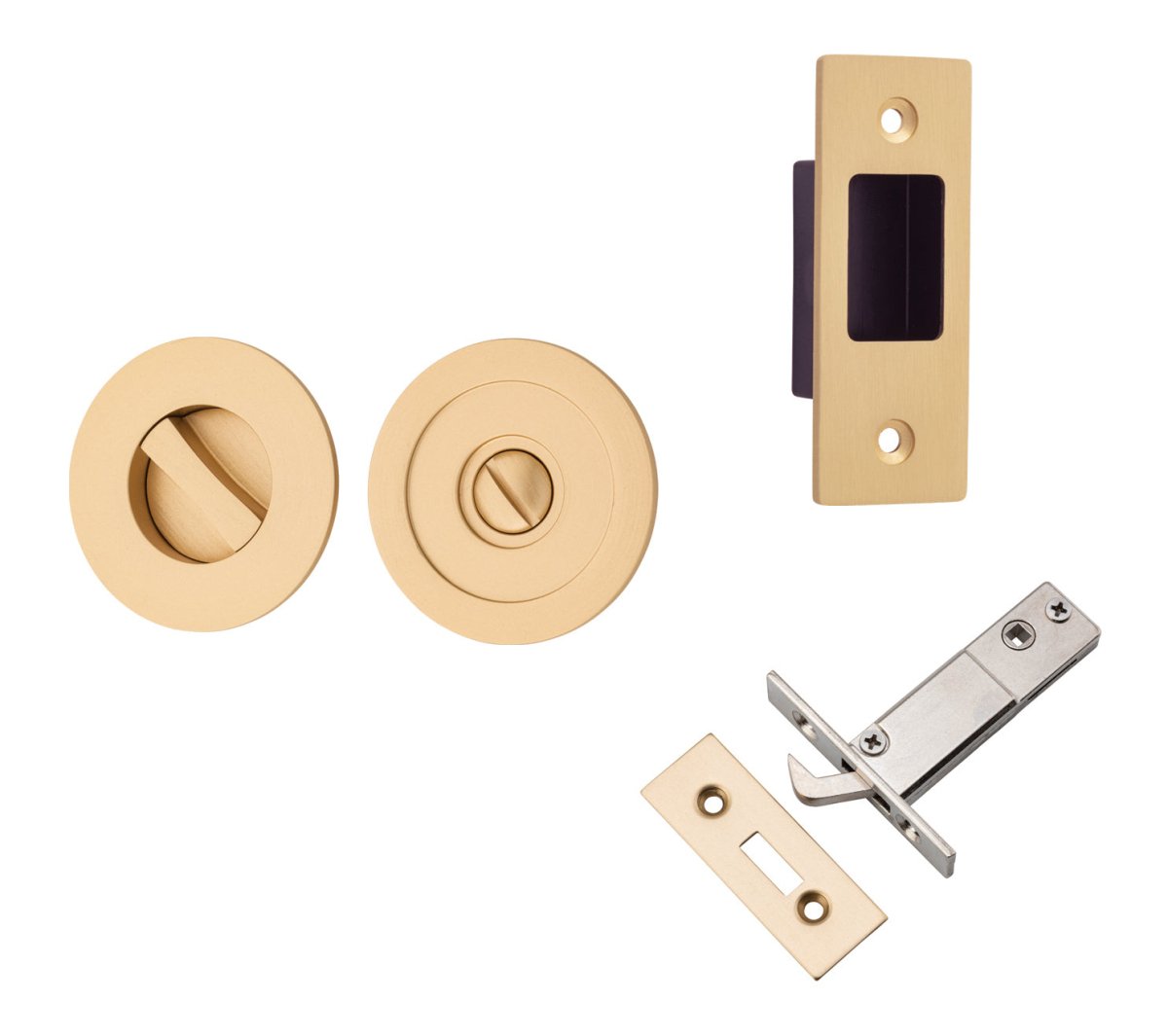 IVER Round Sliding Door Pull Privacy Kit - Multiple Finishes Available - Entry - Point - 21436 - Iver