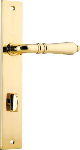 IVER Sarlat Solid Brass Rectangular Plate Door Handle – Multiple Finishes Available - Entry - Point - 10200P85 - Iver
