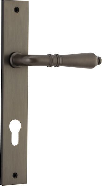 IVER Sarlat Solid Brass Rectangular Plate Door Handle – Multiple Finishes Available - Entry - Point - 10700E85 - Iver