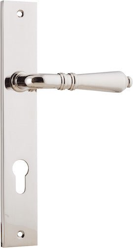 IVER Sarlat Solid Brass Rectangular Plate Door Handle – Multiple Finishes Available - Entry - Point - 14200E85 - Iver