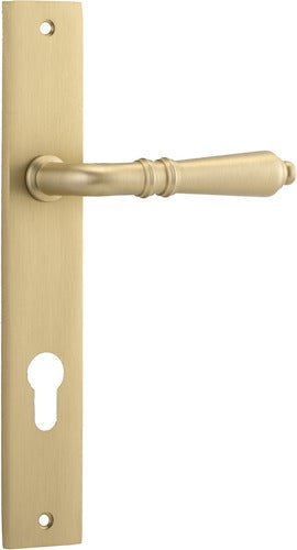 IVER Sarlat Solid Brass Rectangular Plate Door Handle – Multiple Finishes Available - Entry - Point - 15200E85 - Iver