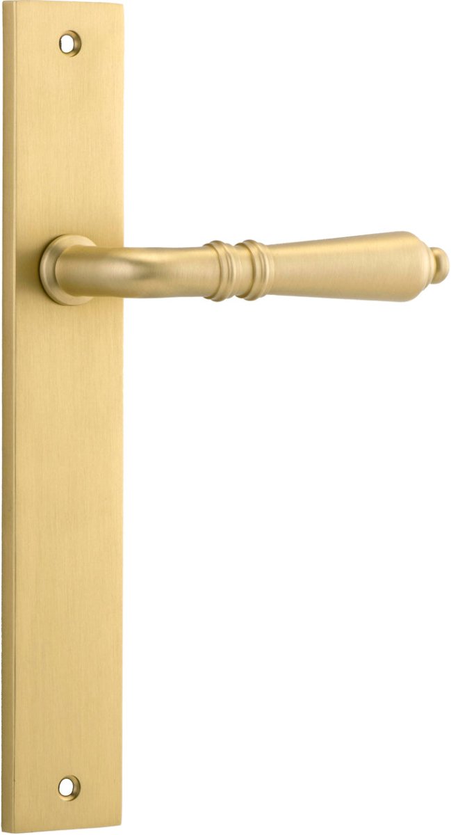 IVER Sarlat Solid Brass Rectangular Plate Door Handle – Multiple Finishes Available - Entry - Point - 16200 - Iver