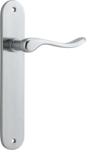 IVER Stirling Solid Brass Oval Plate Door Handle – Multiple Finishes Available - Entry - Point - 12424 - Iver