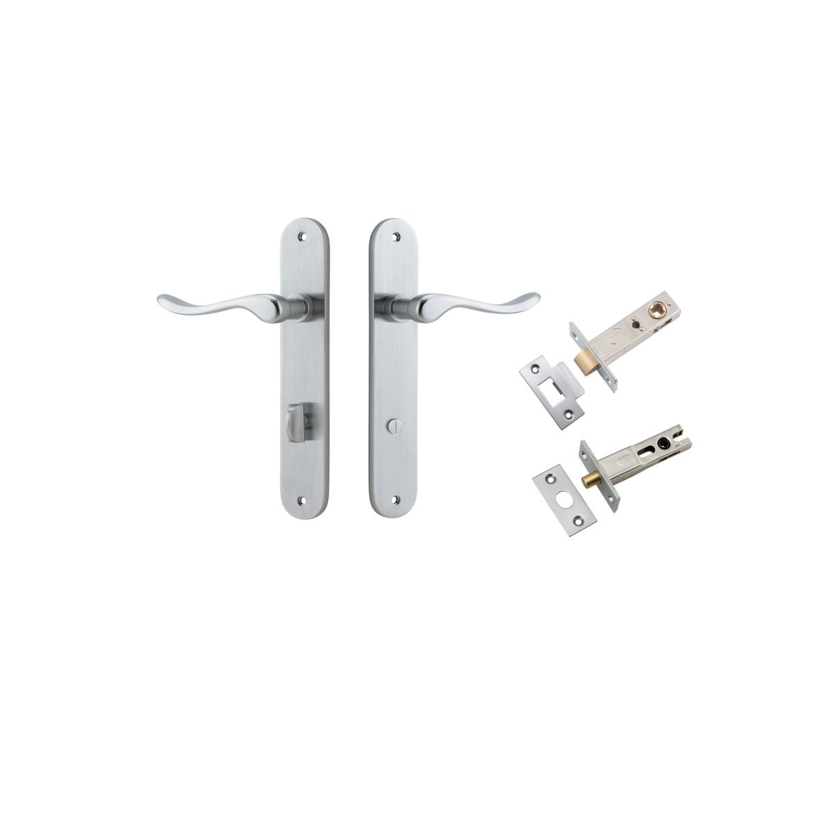 IVER Stirling Solid Brass Oval Plate Door Handle – Multiple Finishes Available - Entry - Point - 12424KPRIV60 - Iver