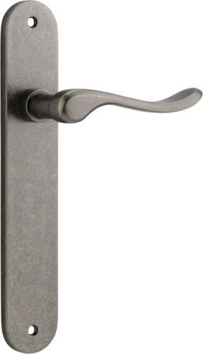IVER Stirling Solid Brass Oval Plate Door Handle – Multiple Finishes Available - Entry - Point - 13924 - Iver