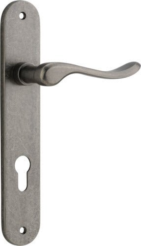 IVER Stirling Solid Brass Oval Plate Door Handle – Multiple Finishes Available - Entry - Point - 13924E85 - Iver