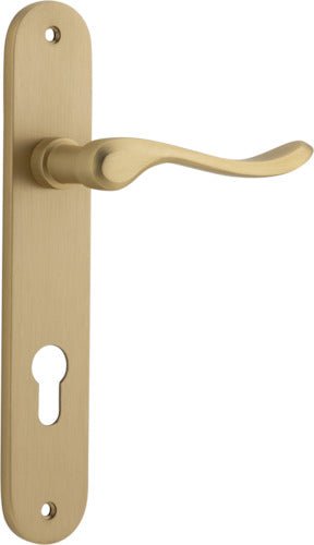 IVER Stirling Solid Brass Oval Plate Door Handle – Multiple Finishes Available - Entry - Point - 15424E85 - Iver