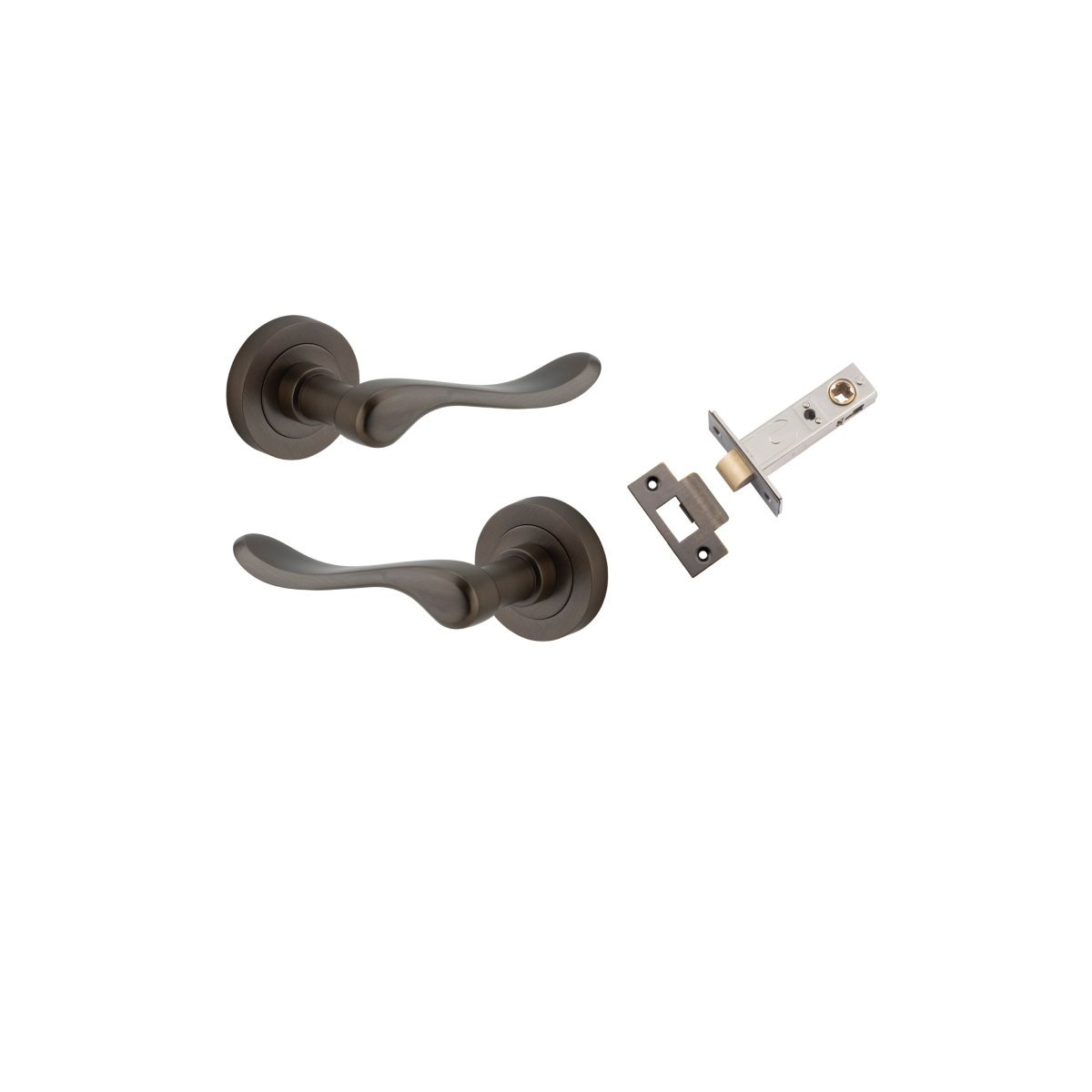 IVER Stirling Solid Brass Round Rose Door Handle – Multiple Finishes Available - Entry - Point - 20791KPASS60 - Iver