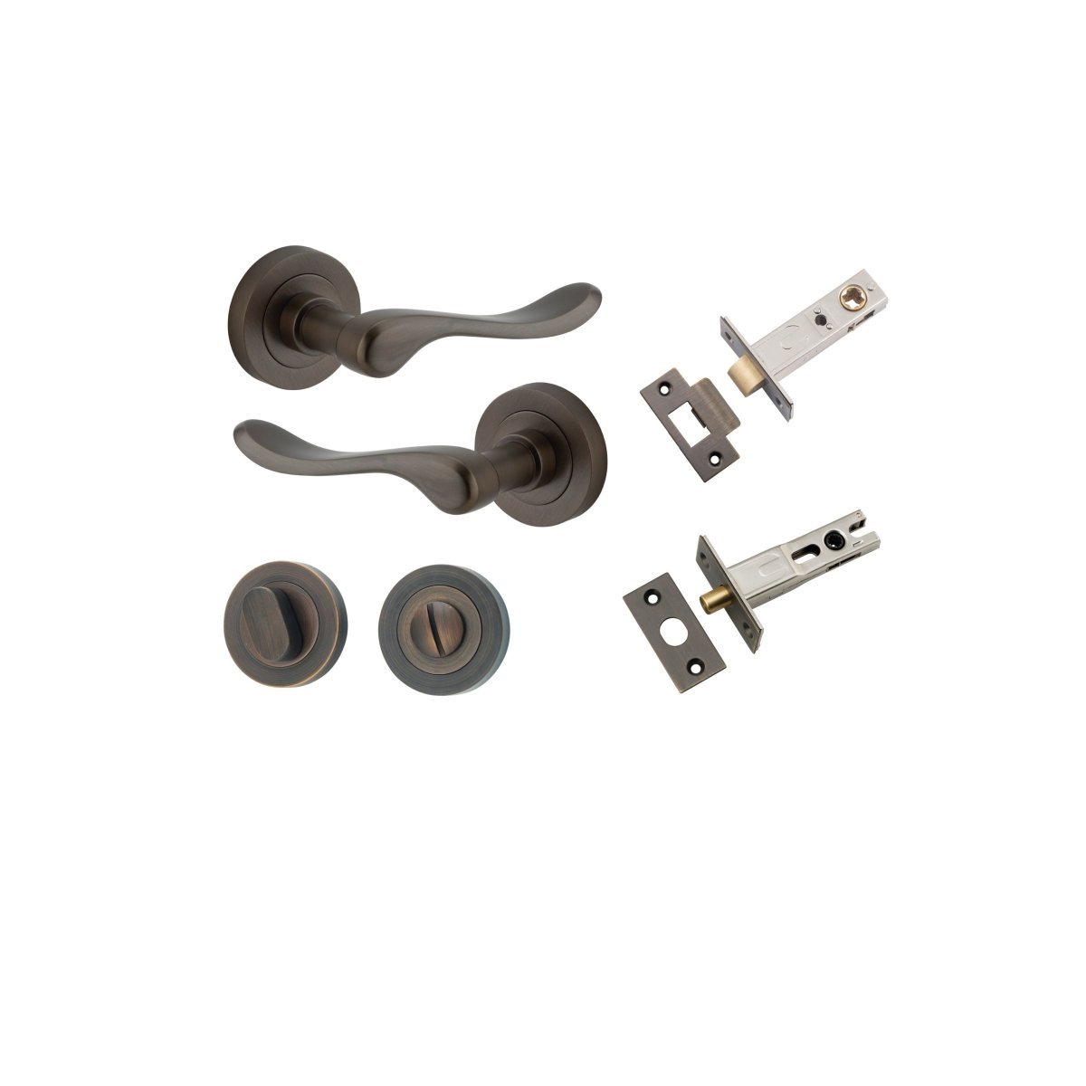 IVER Stirling Solid Brass Round Rose Door Handle – Multiple Finishes Available - Entry - Point - 20791KPRIV60 - Iver
