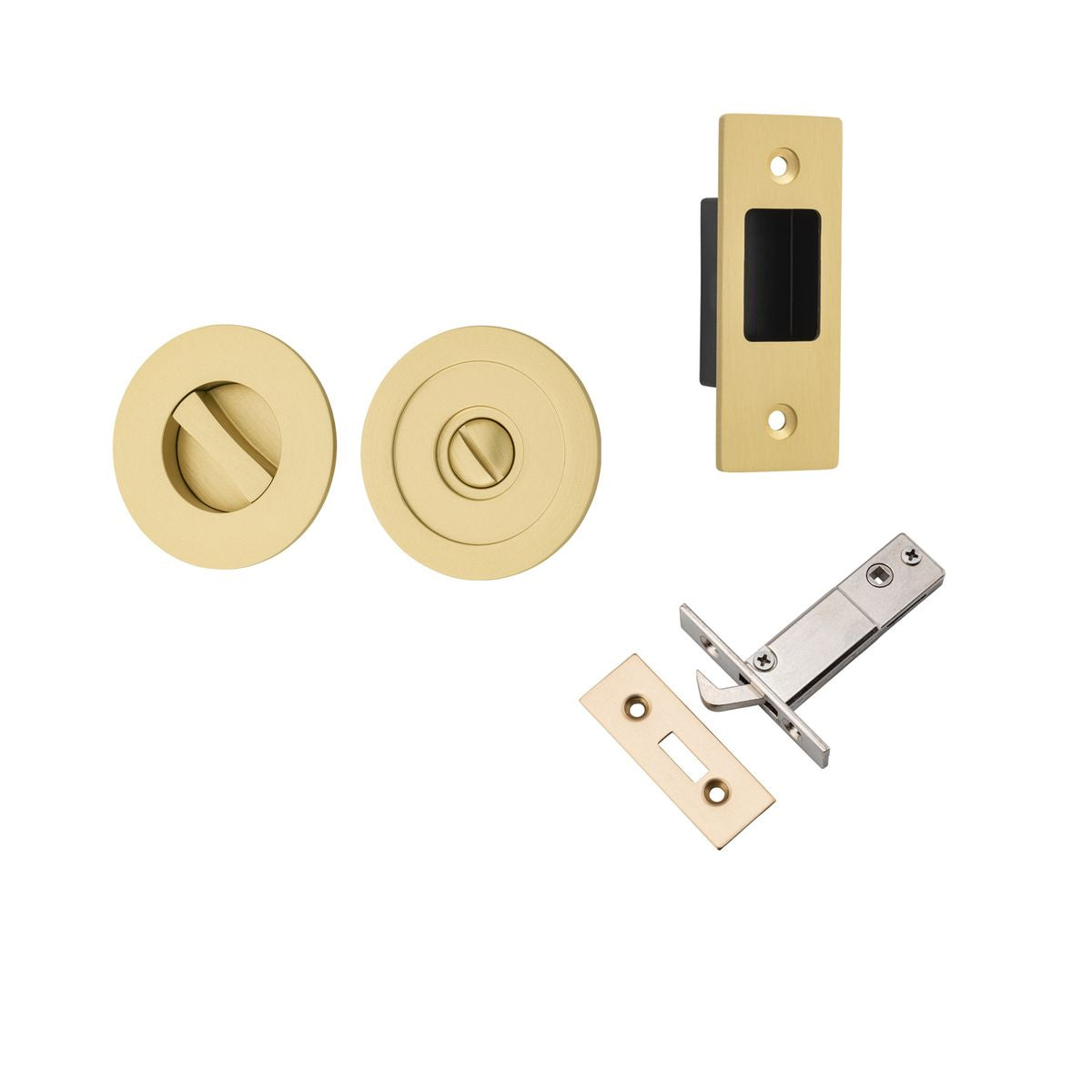 IVER Round Sliding Door Pull Privacy Kit - Multiple Finishes Available