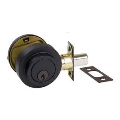 Round Slimline Deadbolt by Zanda - Entry - Point - 9063.BLK - Zanda