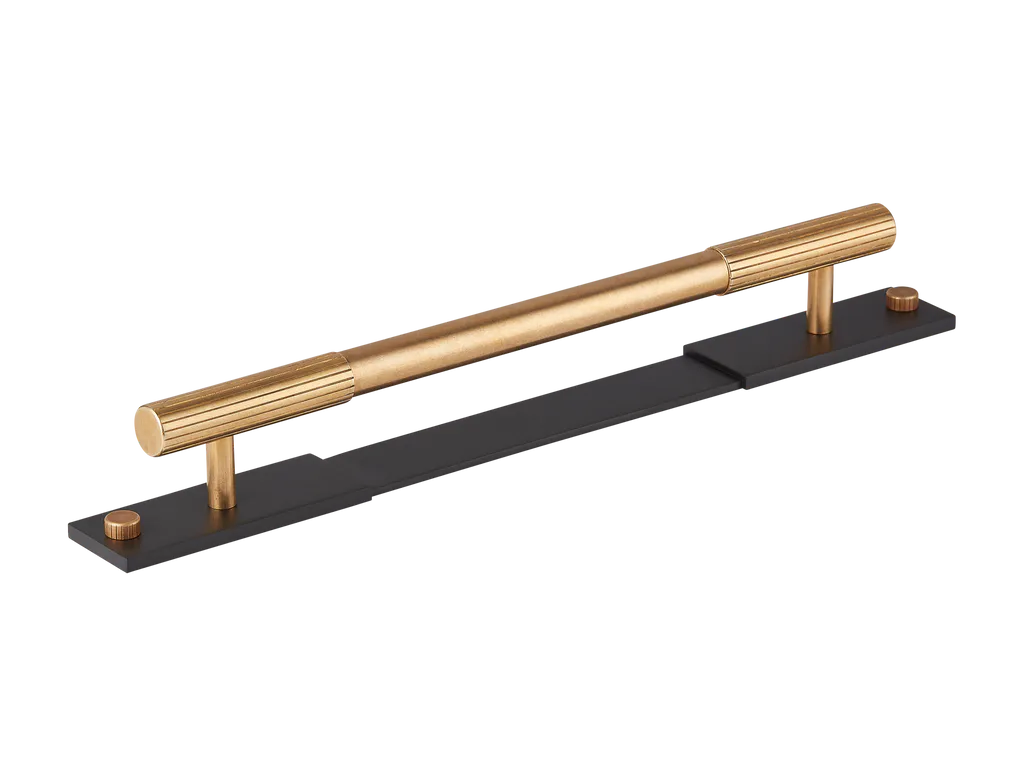 MIX Straight Knurled Cabinet Handle & Backplate By Armac Martin