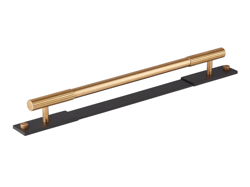 MIX Straight Knurled Cabinet Handle & Backplate By Armac Martin