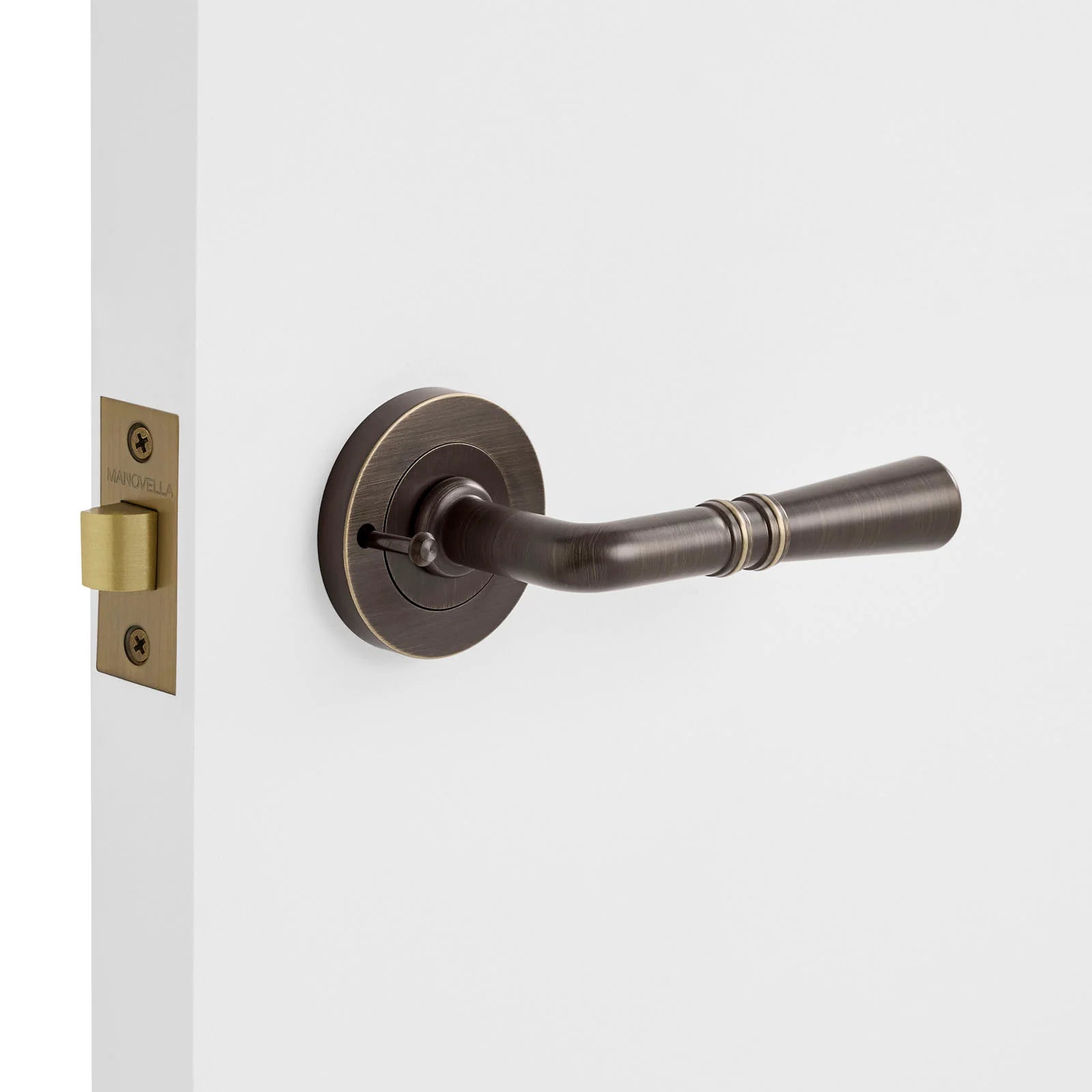 Aged Brass Privacy Door Handle - Lexton - Manovella