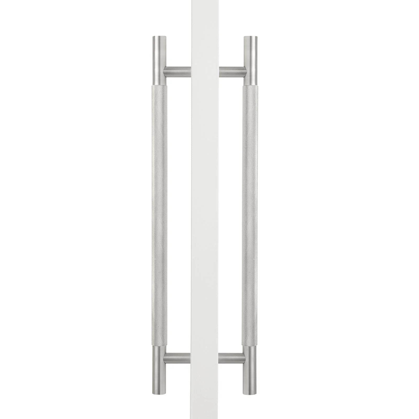 Brushed Nickel Knurled Back to Back Door Pull - Charmian - Manovella