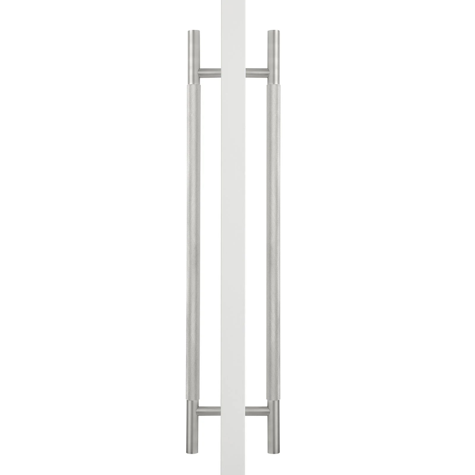 Brushed Nickel Knurled Back to Back Door Pull - Charmian - Manovella