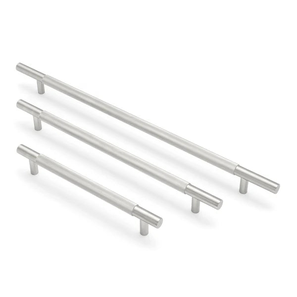 Brushed Nickel Knurled Back to Back Door Pull - Charmian - Manovella
