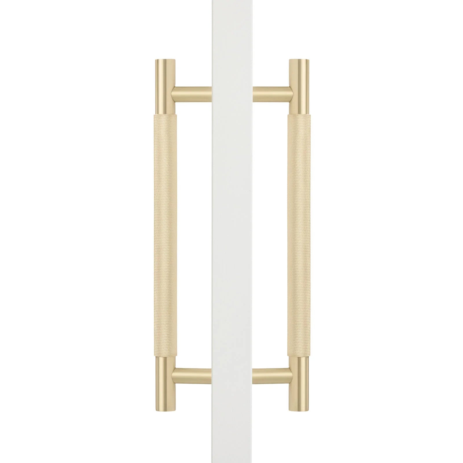 Brushed Brass Knurled Back to Back Door Pull - Charmian - Manovella