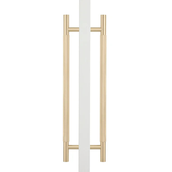Brushed Brass Knurled Back to Back Door Pull - Charmian - Manovella
