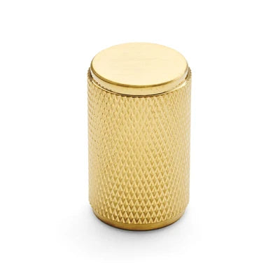 Brushed Brass PVD Knurled Cabinet Knob - Helena - Manovella