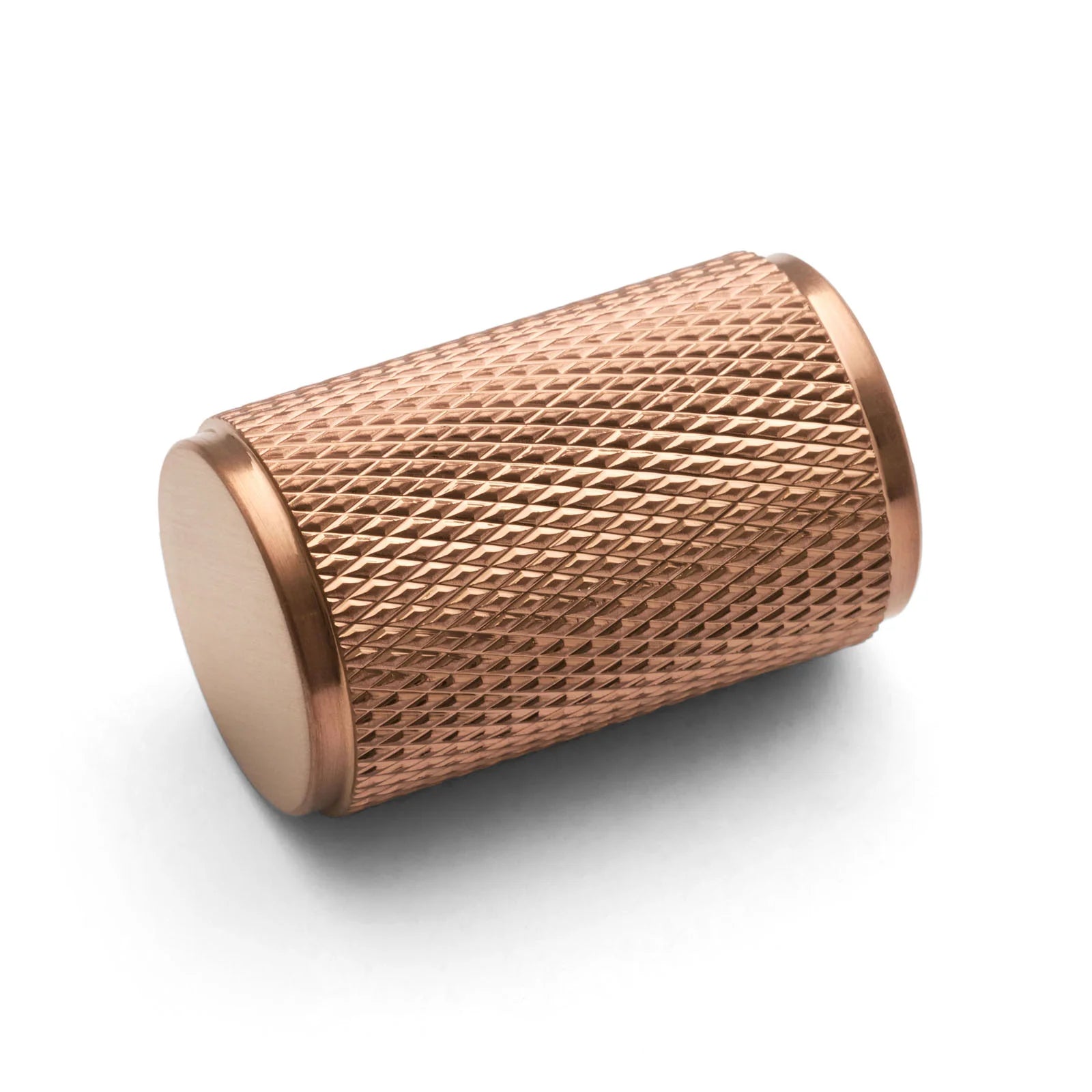 Brushed Copper PVD Knurled Cabinet Knob - Helena - Manovella