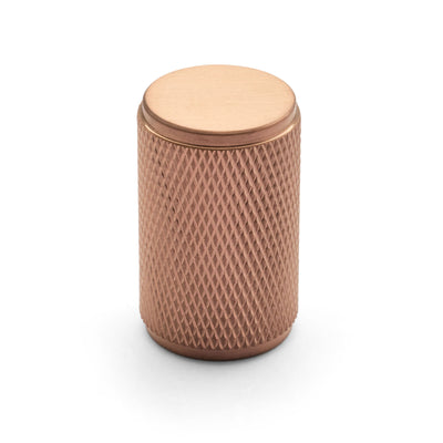 Brushed Copper PVD Knurled Cabinet Knob - Helena - Manovella