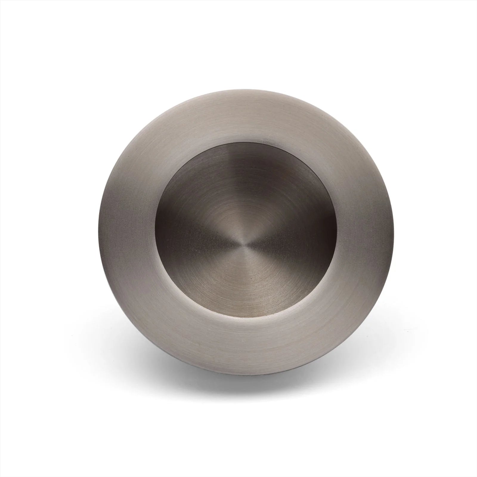 Brushed Nickel Sliding Door Round Flush Pull 65mm - Manovella