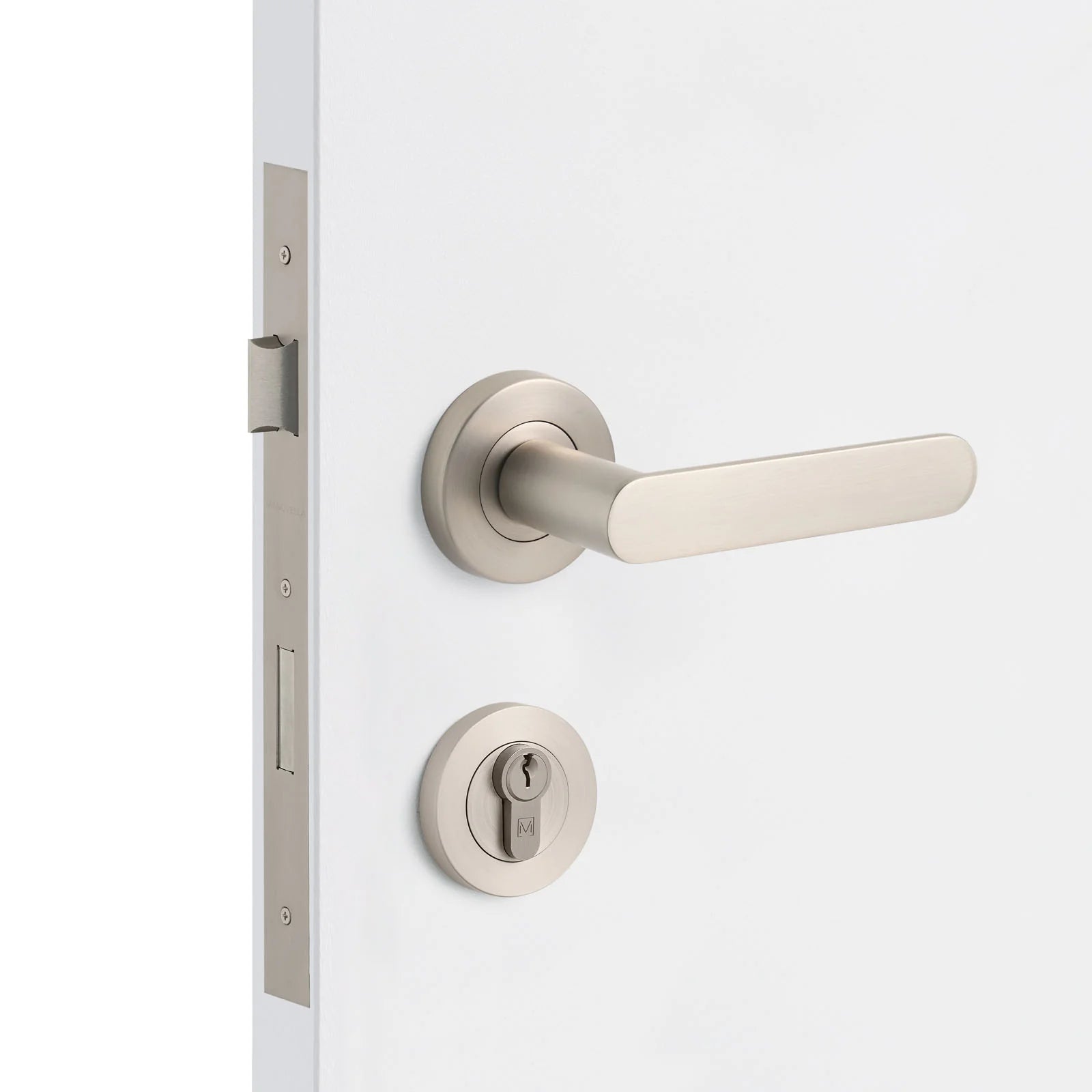 Brushed Nickel Entrance Door Kit Fairhaven - Manovella