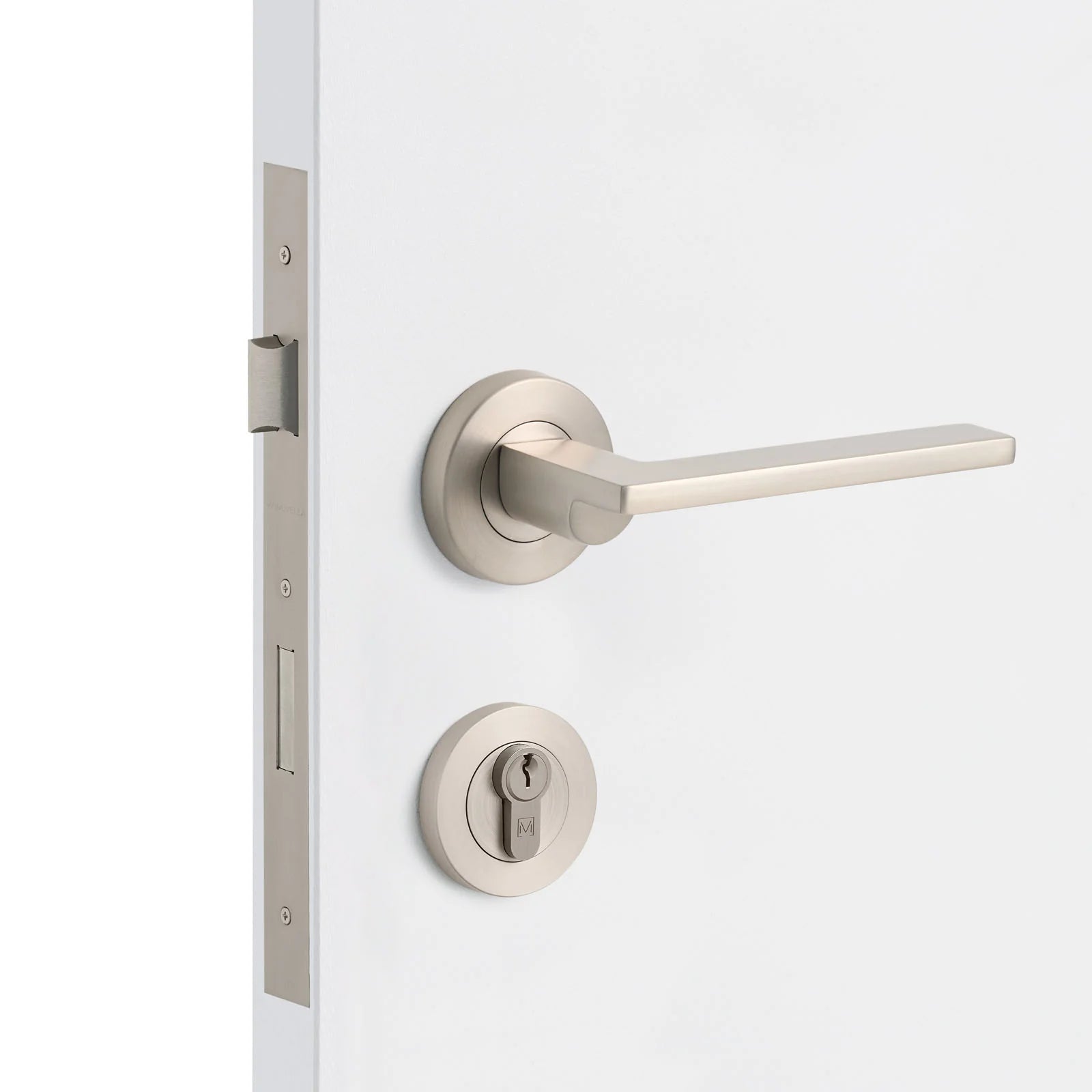 Brushed Nickel Entrance Door Kit Hamilton - Manovella