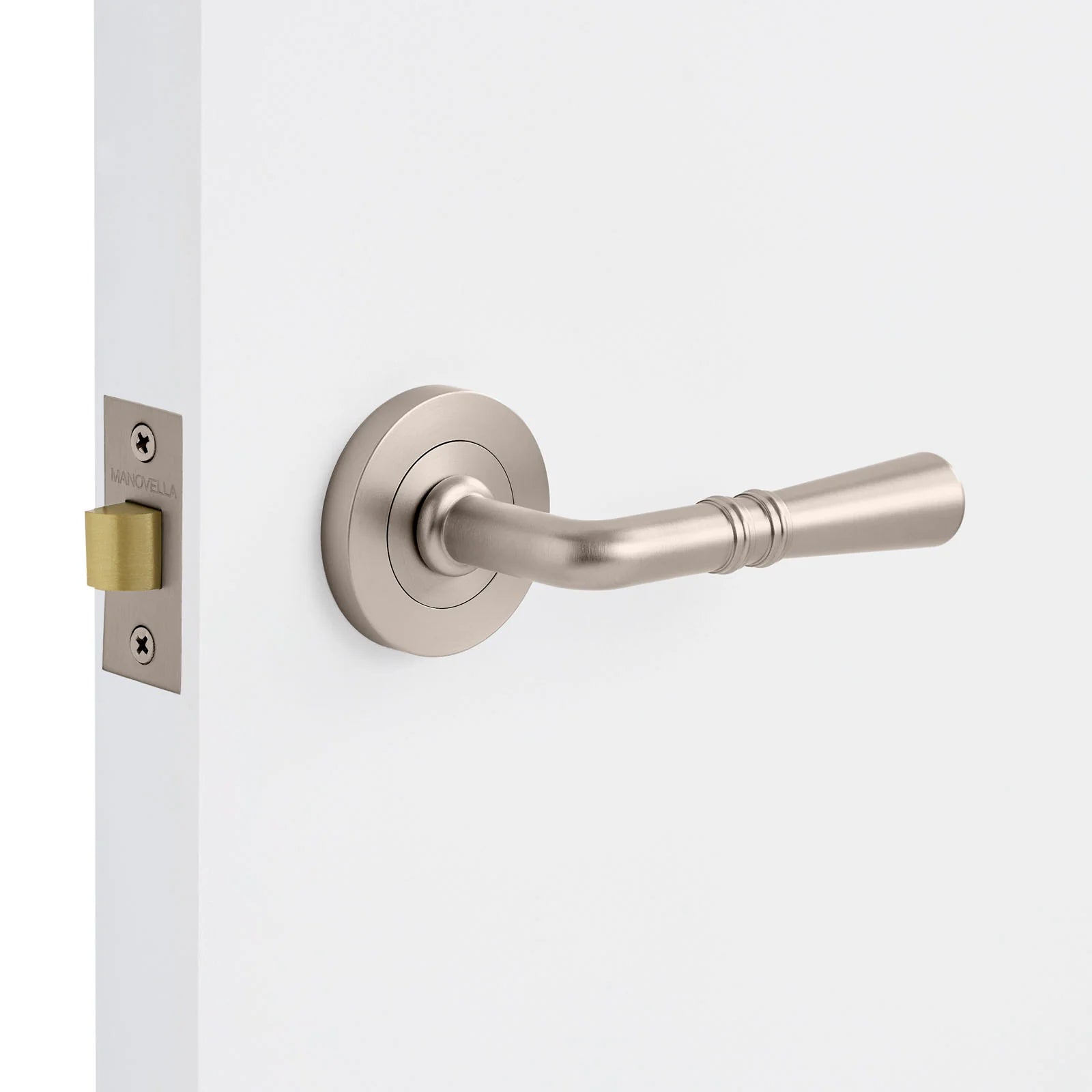 Brushed Nickel Passage Door Handle - Lexton - Manovella
