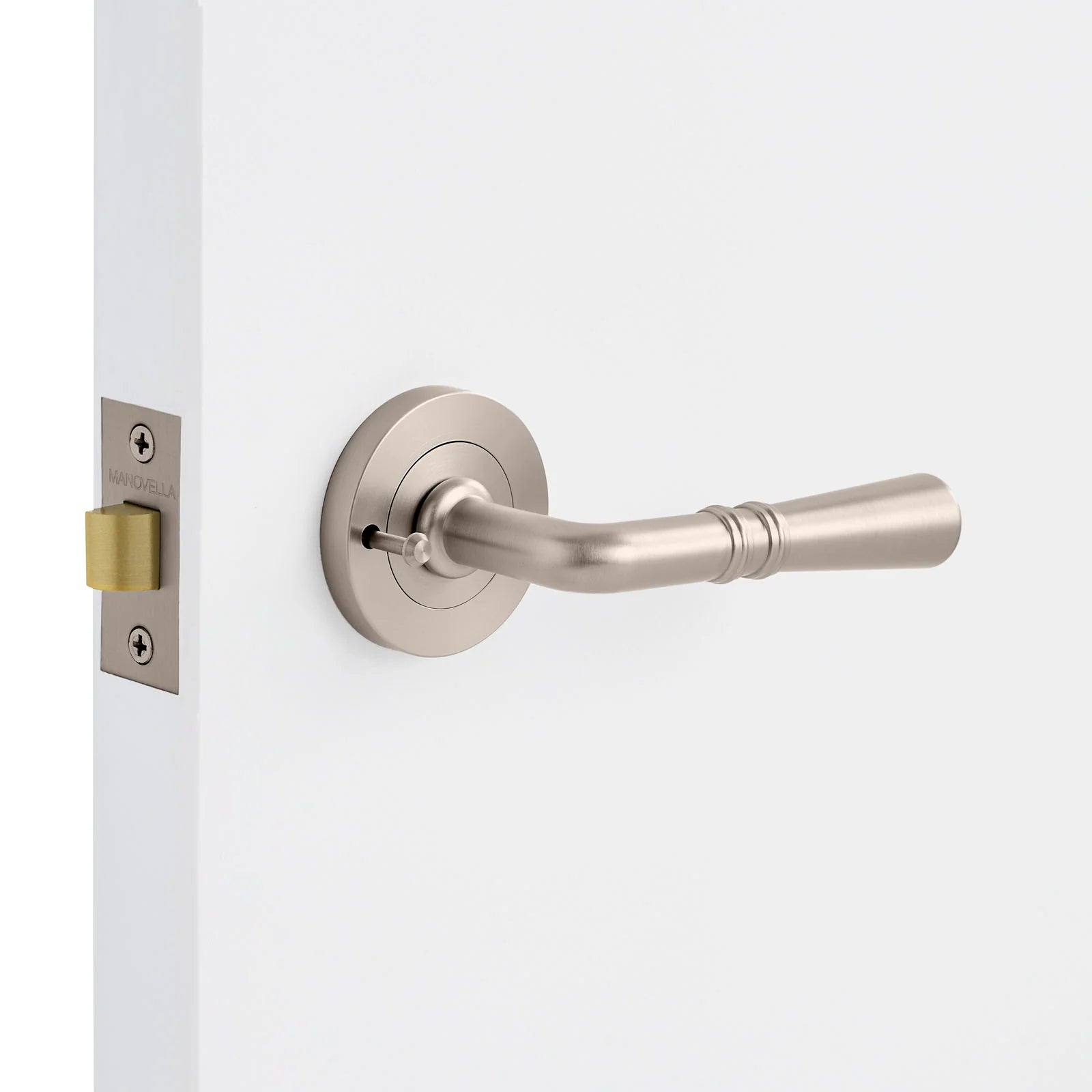 Brushed Nickel Privacy Door Handle - Lexton - Manovella