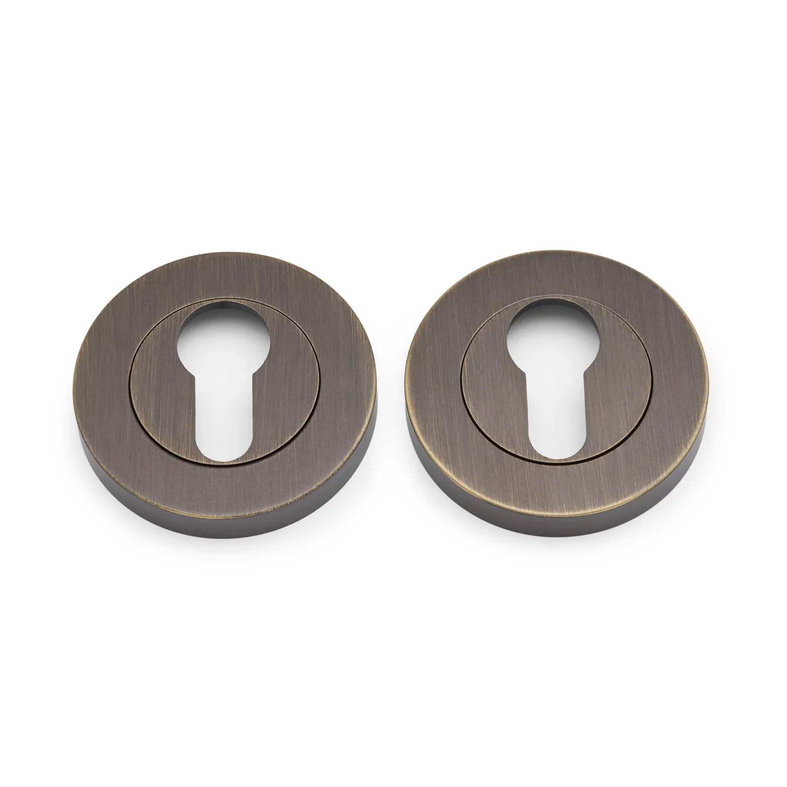Aged Brass Euro Escutcheon (Pair) - Solid Brass - Manovella