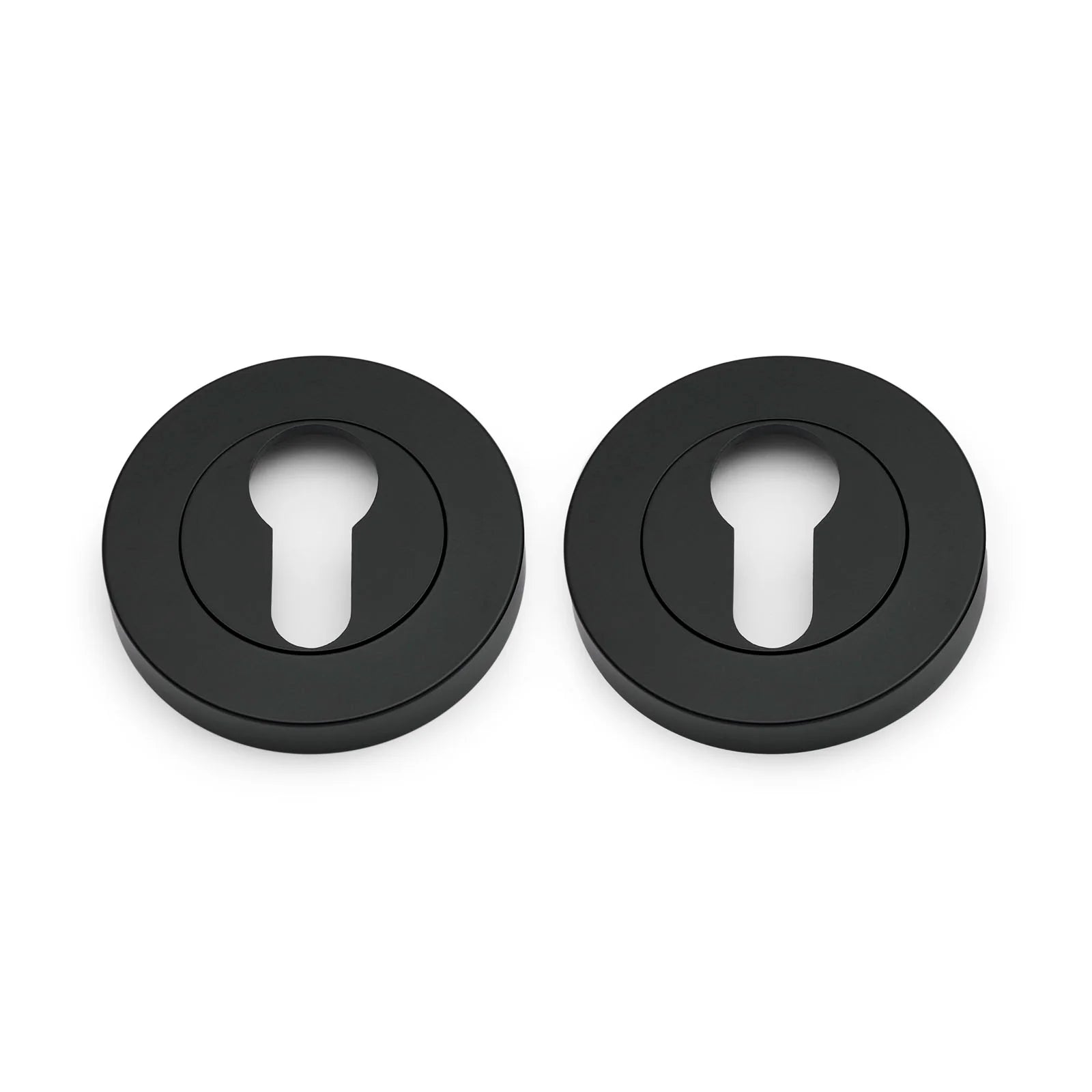 Matt Black Euro Escutcheon (Pair) - Solid Brass - Manovella