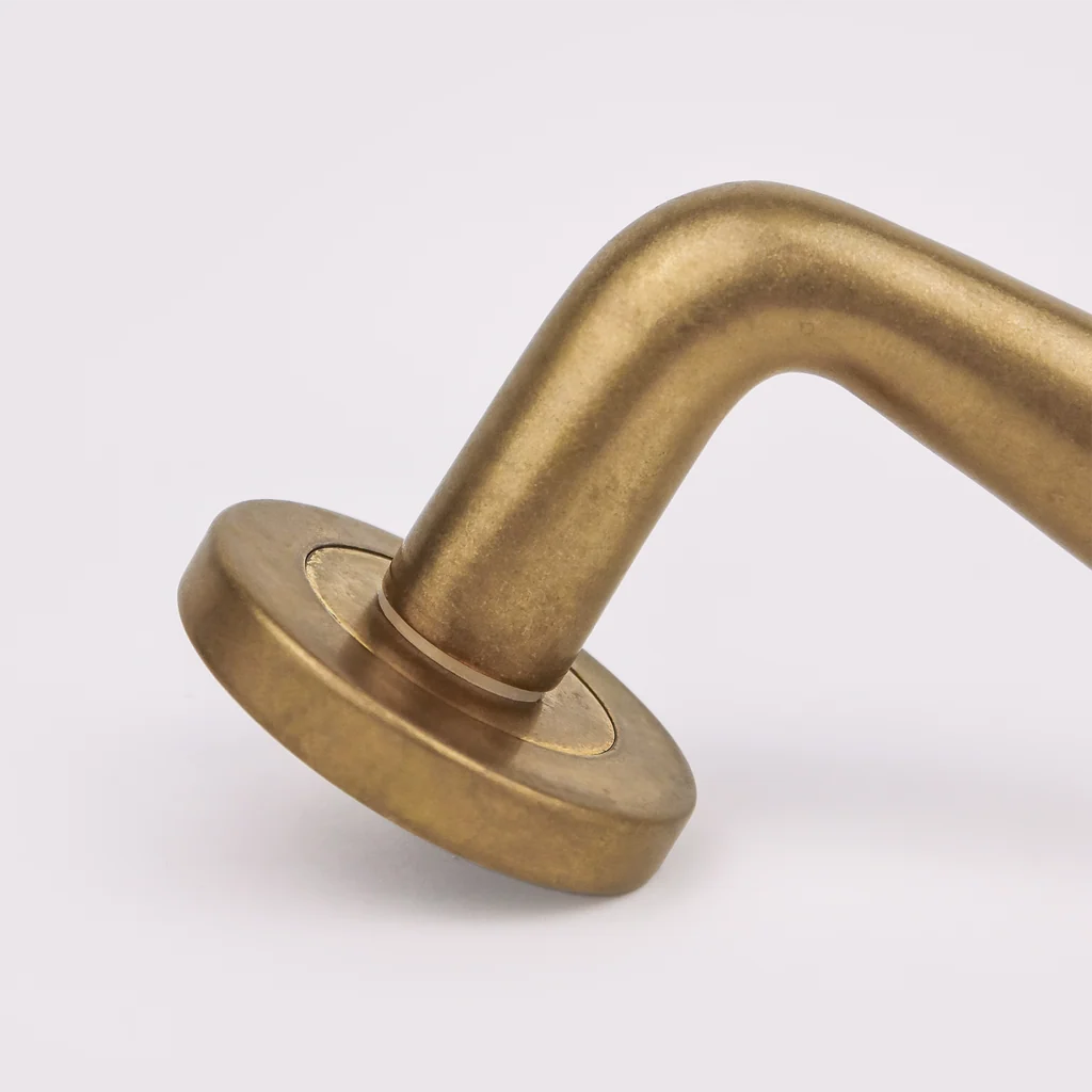 Clover Door Lever - Acid Washed Brass By Hepburn