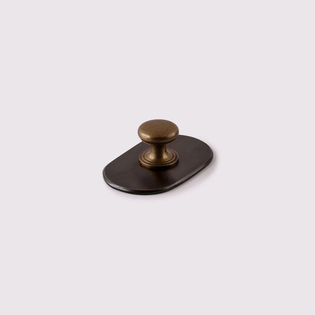 Curved Knob Backplate - Antique Bronze by Hepburn