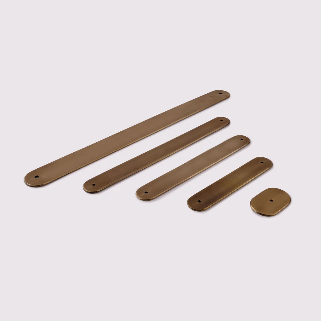 Curved Appliance Pull Backplate - Acid Wash Brass by Hepburn