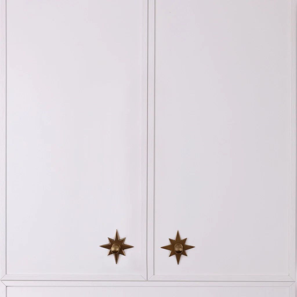 Star Knob Backplate - Acid Wash Brass by Hepburn