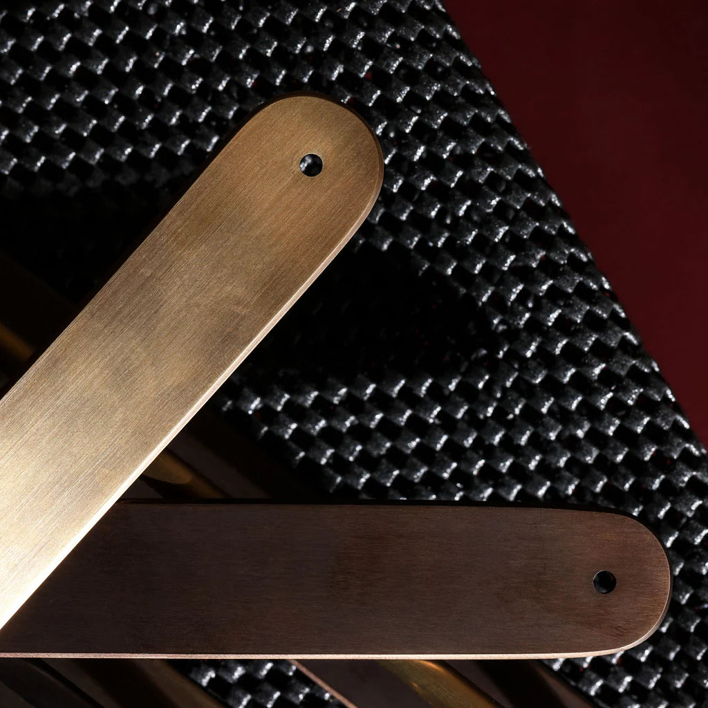 Curved Appliance Pull Backplate - Acid Wash Brass by Hepburn