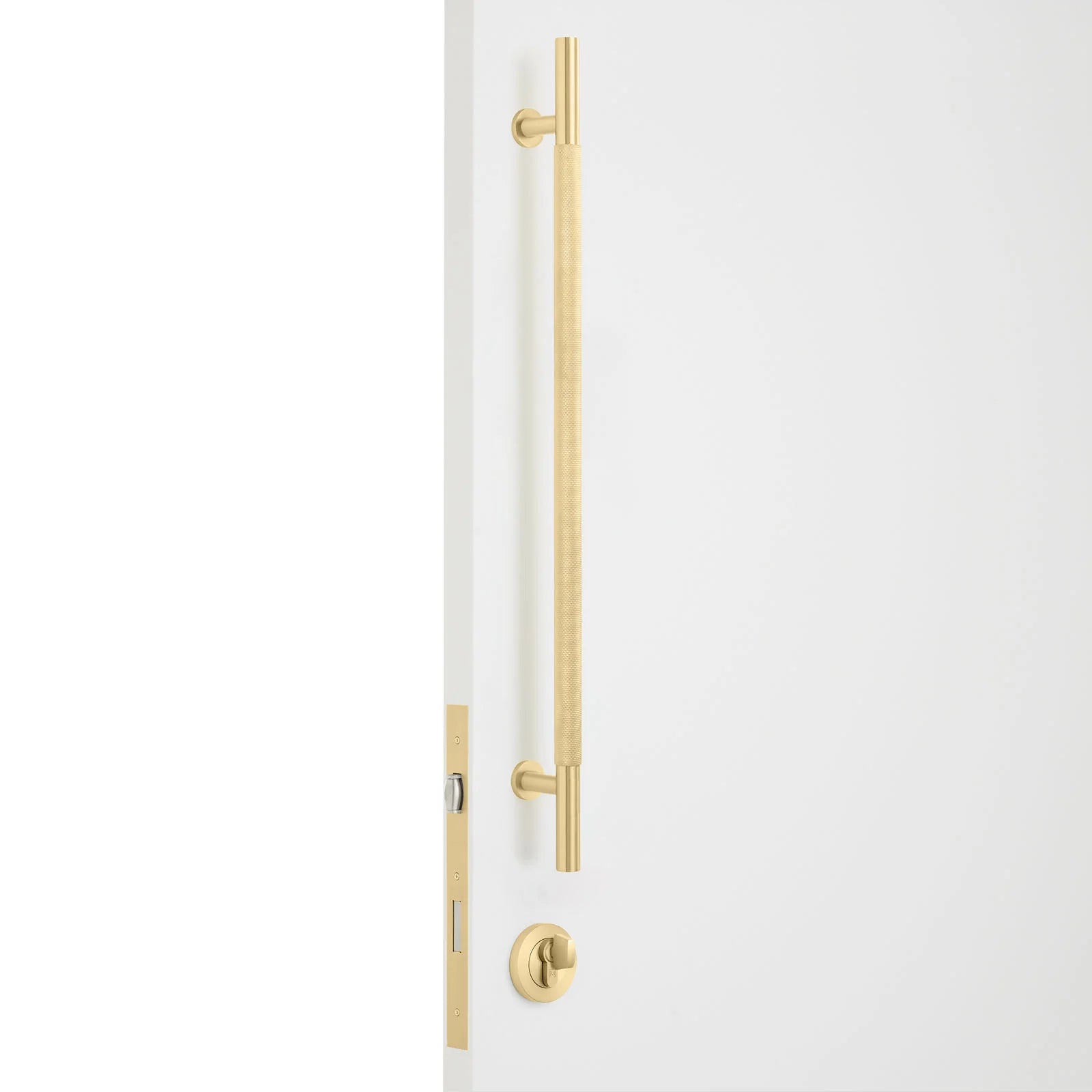 Satin Brass Roller Lock Kit - Charmian Pull - Manovella