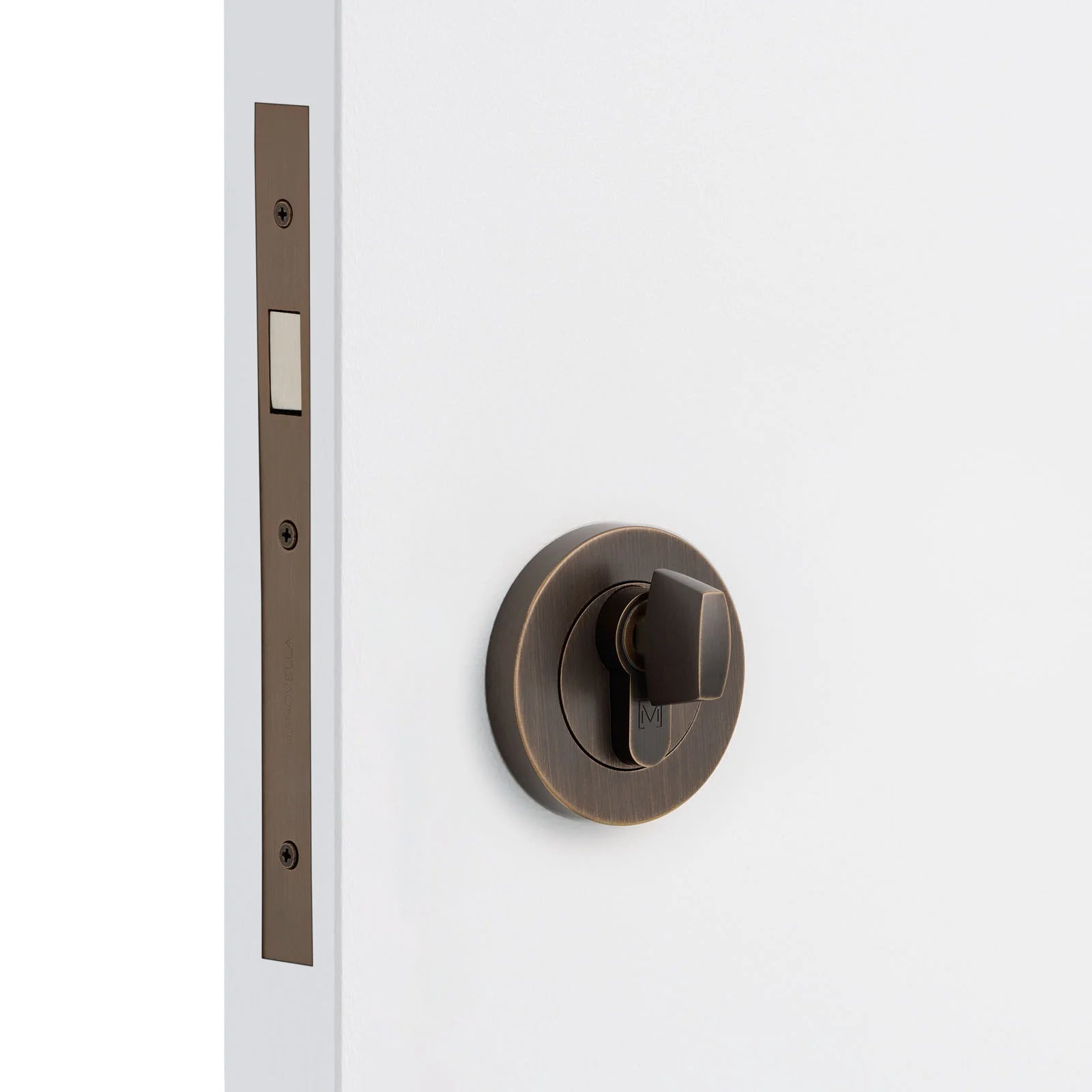 Aged Brass Sliding Door Lock Kit - Manovella